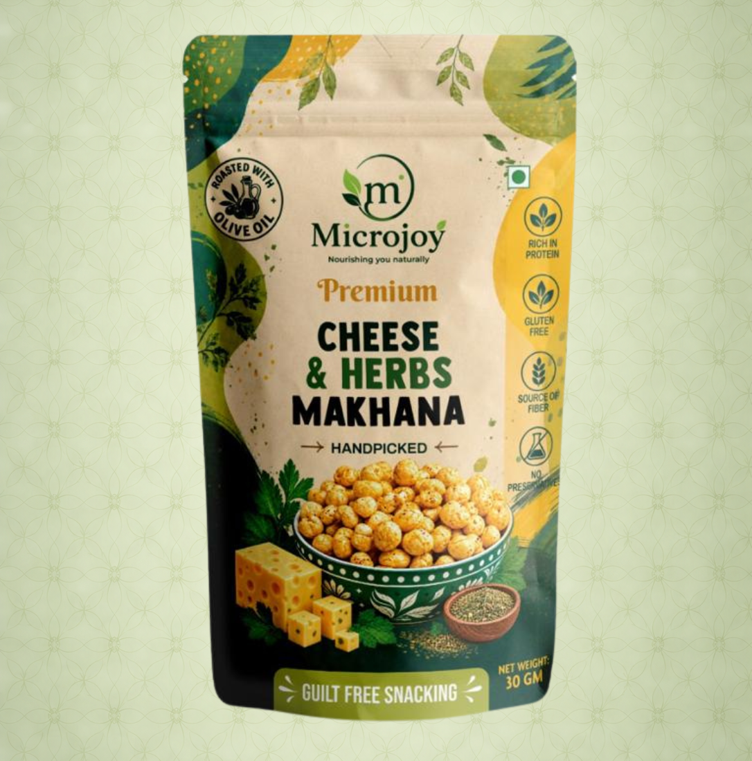 Cheese & Herbs Makhana – Roasted Fox Nuts with Olive Oil | Crunchy Tomato Flavored Healthy Snack | 30g