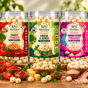 Microjoy Premium Makhana Combo – Tangy Tomato, Cheese & Herbs & Himalayan Pink Salt | Roasted Makhana Snack
