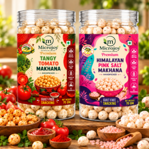 Microjoy Premium Makhana Combo – Tangy Tomato & Himalayan Pink Salt, Roasted Makhana Snack